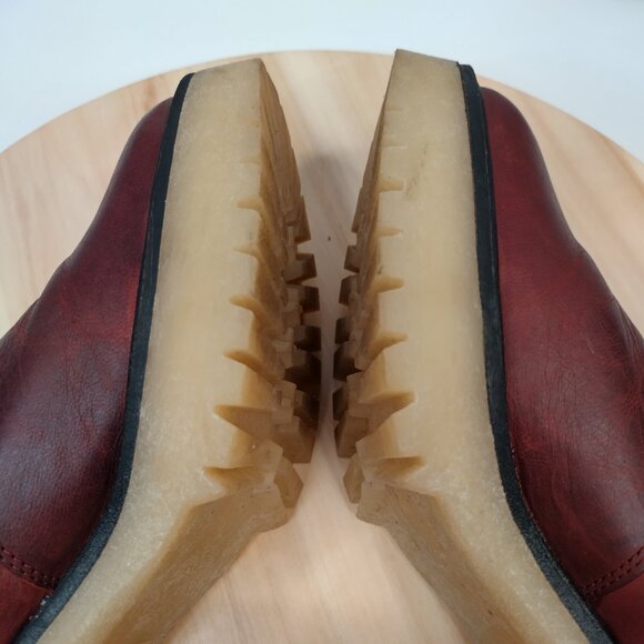 FREE PEOPLE Cheslea Cherry Chocolate Leather Lug Ankle Boots Women EU39 / US8.5 - Picture 12 of 16